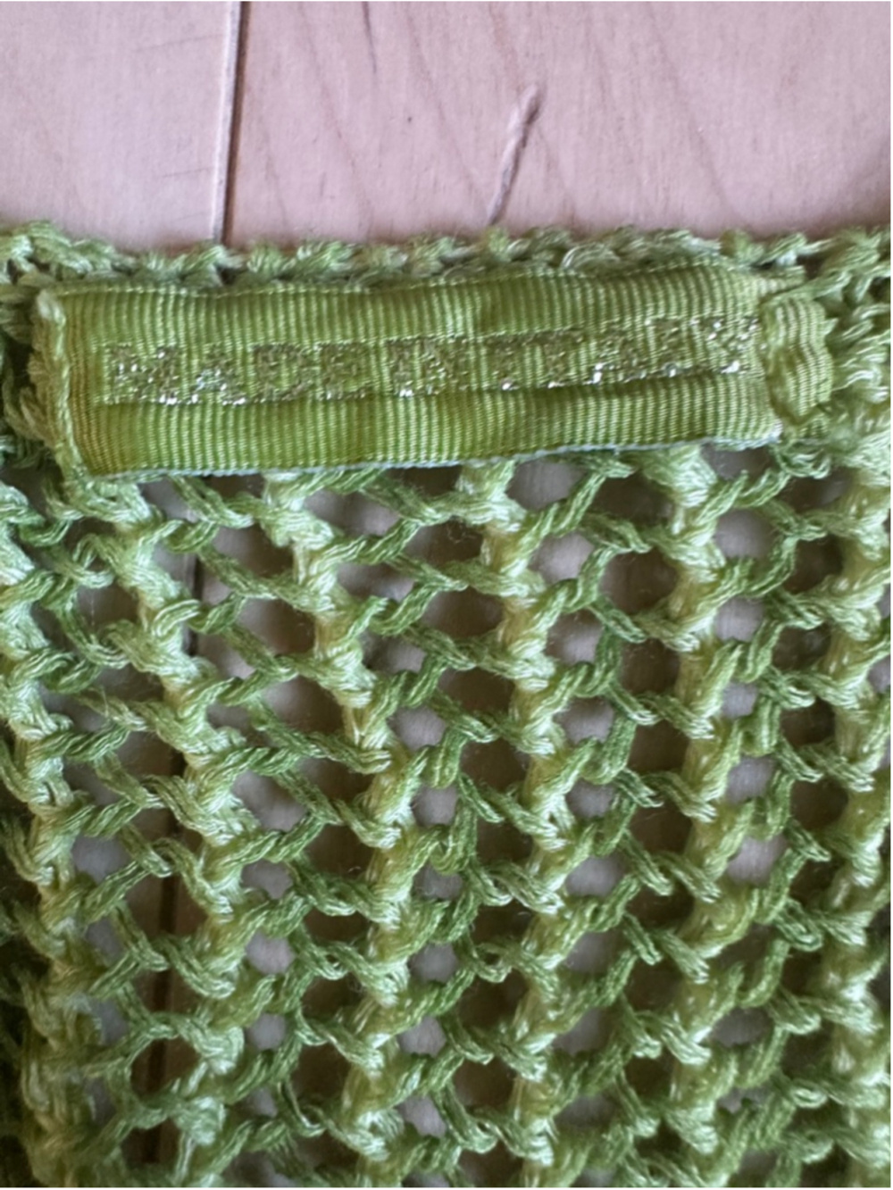 Vintage Italian Lime Green Open Knit Tank Top Mesh Sleeveless Y2K M - Picture 4 of 8